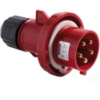 Show details for  32A Industrial Plug, 415V, 3P+N+E, IP67, Red