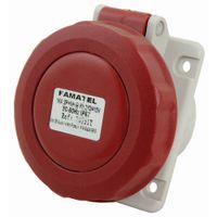 Show details for  IP67 Angled Panel Socket, 16A, 3P+N+E, 415V, Red