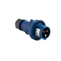Show details for  32A Industrial Plug, 240V, 2P+E, IP67, Blue