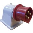 Show details for  32A Angled Surface Appliance Inlet, 415V, 3P+N+E, IP44, Red