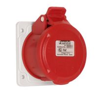 Show details for  16A Straight Panel Socket, 415V, 3P+E, IP44, Red