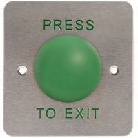 Show details for  Push to Exit Mushroom Release Button, 87.5mm x 87.5mm x 35mm, Brushed Steel , IP20