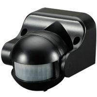 Show details for  Wall Mounted Tiltable PIR Sensor, 180°, 12m, Black, IP44