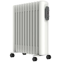 Show details for  2.5kW Electric Oil Filled Radiator with Adjustable Thermostat, 510 x 245 x 600mm, White