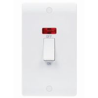 Show details for 45A Double Pole Switch with Neon, White, Median Range