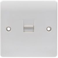 Show details for  White Soft Curved Edge Flush Master Telephone Socket