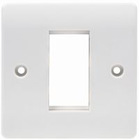 Show details for  Euro Front Plate, 1 Gang, White, Median Range