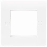 Show details for  Euro Front Plate, 2 Gang, White, Median Range