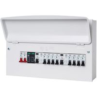 Show details for  MK Sentry Fully Populated Metal Consumer Unit with 100A Switch Disconnector and SPD, 16 Way, Surface Mount, White