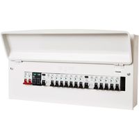 Show details for  MK Sentry Fully Populated Metal Consumer Unit with 100A Switch Disconnector and SPD, 21 Way, Surface Mount, White