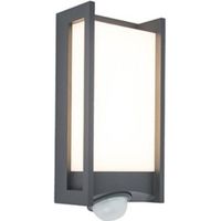 Show details for  11.3W LED Outdoor PIR Wall Light, 3000K, 1600lm, Dark Grey, IP54, Qubo Range