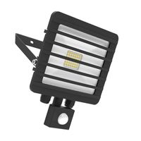 Show details for  TEC30 PIR Integrated LED Flood Light with Low Glare Louvre, 30W, 1800lm, 5000K, Black, IP54