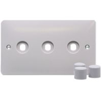 Show details for  Rotary Dimmer Switch Plate Kit, 3 Gang, White, Sollysta Range