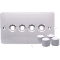 Show details for  Rotary Dimmer Switch Plate Kit, 4 Gang, White