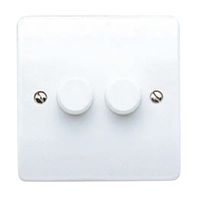 Show details for  Logic Plus 2 Gang 120W Trailing Edge LED Dimmer Switch - White