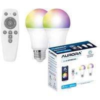Show details for  8W RGBCX Colour Tuneable GLS Lamp Starter Kit, 2700K-5000K, 800lm, E27, Dimmable, Aone Range