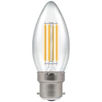 Show details for  6.5W LED Candle Filament Lamp, 2700K, 806lm, B22d, Non Dimmable, Clear