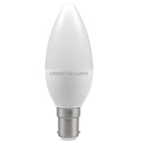 Show details for  5W LED Candle Lamp, 2700K, 470lm, B15, Dimmable, Frosted