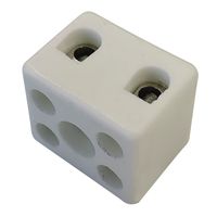 Show details for  5A Porcelain Connector, 2 Pole, 3mm², White [Pack of 25]