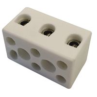 Show details for  15A Porcelain Connector, 3 Pole, 4mm², White [Pack of 10]