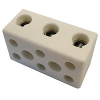 Show details for  30A Porcelain Connector, 3 Pole, 6mm², White [Pack of 10]
