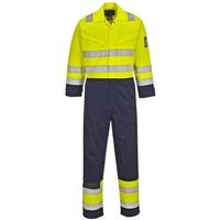 Show details for  Hi-Vis Coverall, Modaflame, Navy / Yellow, X Large, Tall