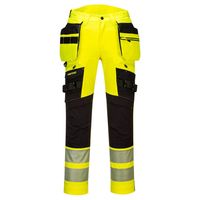 Show details for  Hi-Vis Detachable Holster Pocket Trousers, Polyester, Black / Yellow, 33"
