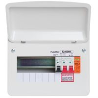 Show details for  100A Main Switch Consumer Unit with T2 Surge Protection, 6 Way, Steel, White