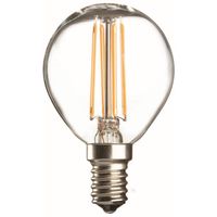 Show details for  4W LED Golf Ball Filament Lamp, 2700K, 430lm, E14, Dimmable, Clear