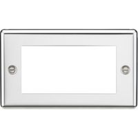 Show details for  Modular Faceplate, 4 Gang, Polished Chrome, Rounded Edge