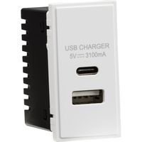 Show details for  Dual USB Charger (3.1A) Module, 25mm x 50mm, White
