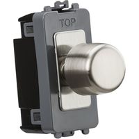 Show details for  10W-200W (10W-100W) 2 Way Trailing Edge Dimmer, Brushed Chrome, Flat Plate Range