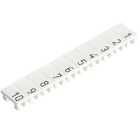 Show details for  Marking Tag Strips for DIN Rail Terminal Blocks, 1 to 10 Marking, 10 Tags Per Strip, White