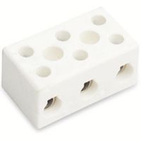 Show details for  30A Porcelain Connector, 3 Pole, White