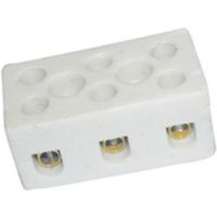 Show details for  5A Porcelain Connector, 3 Pole, White