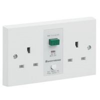 Show details for  13A RCD SafetySure Socket, 2 Gang, White