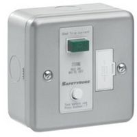 Show details for  Metal Clad 13A RCD Fused Connection Unit, 1 Gang, Grey, White Insert, 30mA, Safetysure Range