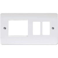 Show details for  Twin Aperture Combination Plate, 2 Gang, White, GridPro Range