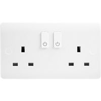 Show details for  13A Zigbee Smart Switched Socket, 2 Gang, White, IP20, ClickSmart+ Range