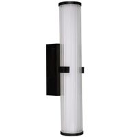 Show details for  17W Clamp Wall Light with Opal Diffuser, 3000K, 1299lm, Black, IP44