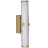 Show details for  17W Clamp Wall Light with Opal Diffuser, 3000K, 1410lm, Gold, IP44