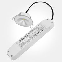 Show details for  2W Emergency LED Downlight with Bezels, 160lm, White/Matt Silver/Black, IP20