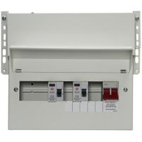 Show details for 100A Main Switch Meter Cabinet Consumer Unit with RCD, 7 Way, Steel, IP2XC