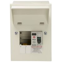 Show details for 63A Consumer Unit RCD Incomer, 4 Module, 2 Way, 30mA, White, IP2XC