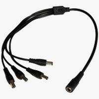 Show details for  4 Way CCTV Splitter Cable for Inline PSU, 2.1mm, 400mm, Black