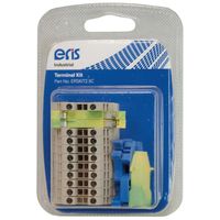 Show details for  DIN Rail Terminal Kit, 10 x 2.5mm Grey, 2 x 2.5mm Blue, 2 x 2.5mm Green/Yellow, 1 x End Plate