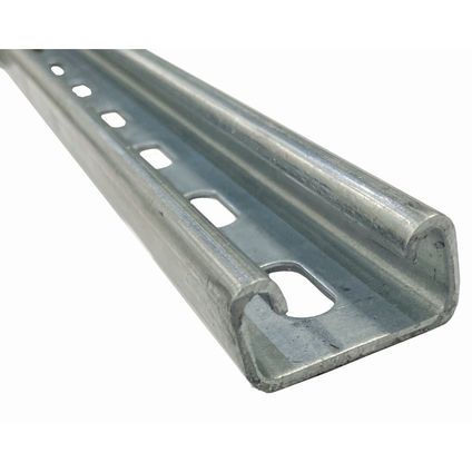 Slotted Channel, 41mm x 21mm x 3, Pre Galvanised Steel