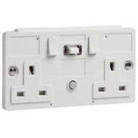 Show details for  13A Passive RCD Switch Socket Insert Only, 2 Gang, White, Type A, PowerBreaker Range