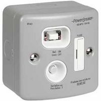 Show details for  Metal Clad 13A RCD Fused Spur Unit, 1 Gang, Grey, White Insert, Type A, 10mA