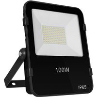 Show details for  100W Commercial LED Floodlight with PIR, 4000K, Black, IP65, Atlas Range